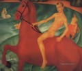 bañando al caballo rojo 1912 Kuzma Petrov Vodkin desnudo moderno